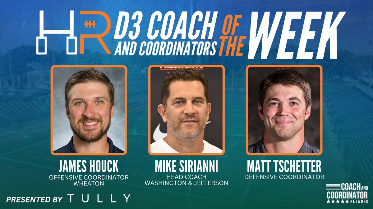 New Hansen Ratings D3 Coach &amp; Coordinators of the Week, presented by @tullytracking!

🎙️ <a href="/LogHanRatings/">Logan Hansen</a> &amp; <a href="/jsnellbwfb/">John Snell</a> talk with <a href="/Coach_Tschetter/">Matt Tschetter</a> (Wartburg DC) on defensive game planning + <a href="/Coach_Sirianni/">Coach Mike Sirianni</a> (W&amp;J HC) on culture, passion &amp; consistency.
<a href="/HouckCoach/">CoachHouck</a> up next!

Listen