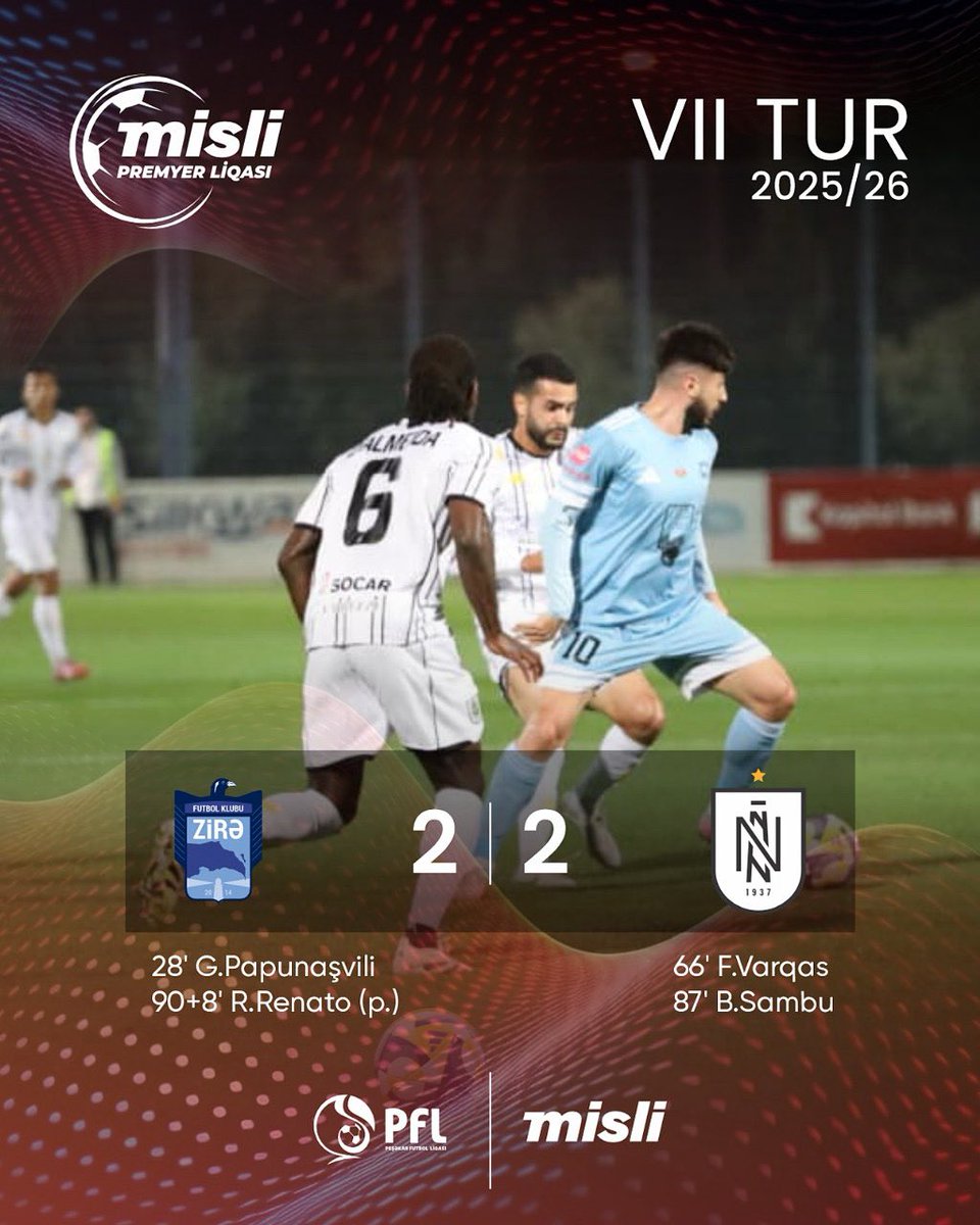 Az_PFL's tweet image. Zirədə 104 dəqiqəlik triller 😱

#azpfl #pfl #mislipremyerliqası