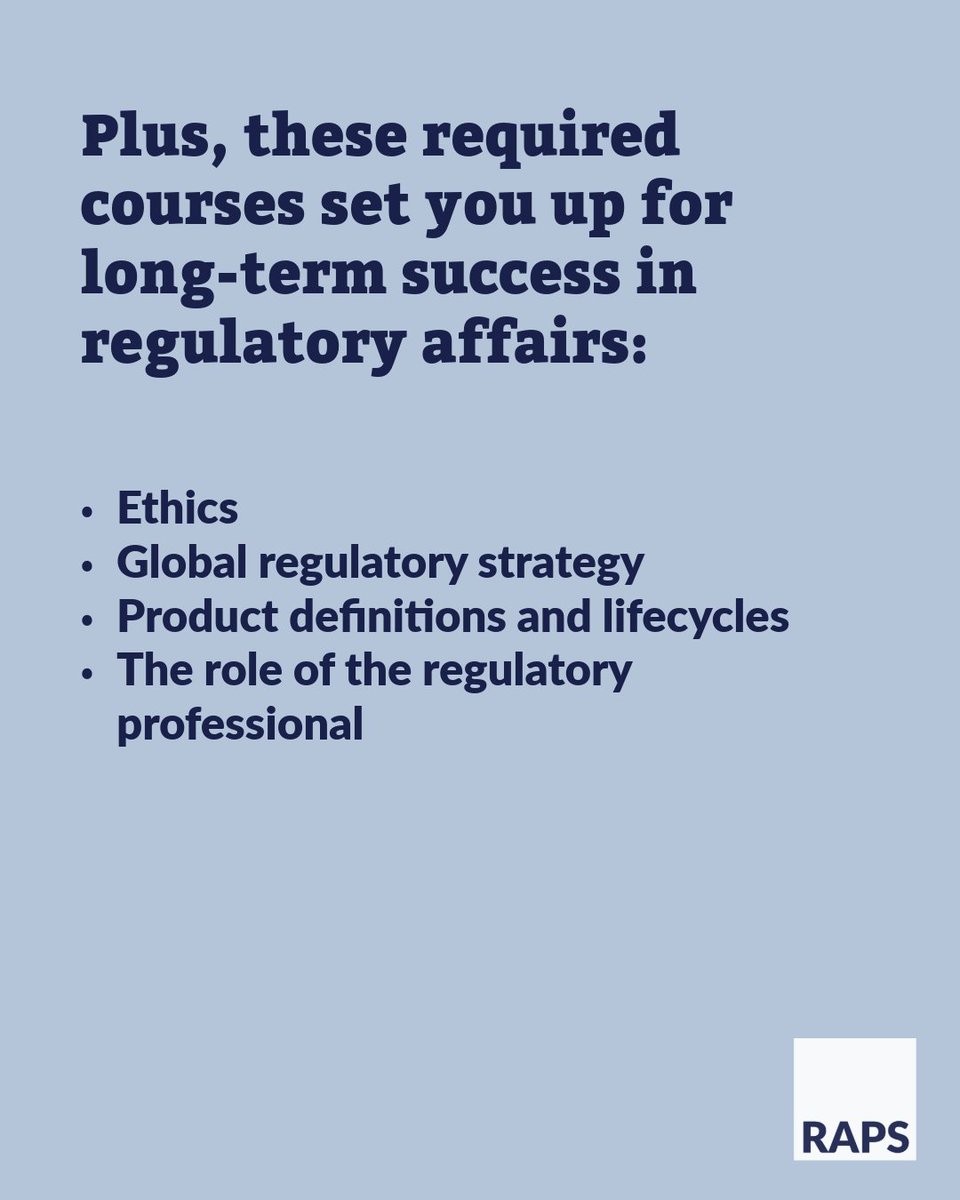 Intimidated by the possibilities of a regulatory affairs career? This program makes it easy to acquire knowledge from regulatory affairs experts — on your schedule. 

See how an online regulatory certificate program from RAPS can help you: hubs.la/Q03LnpFJ0