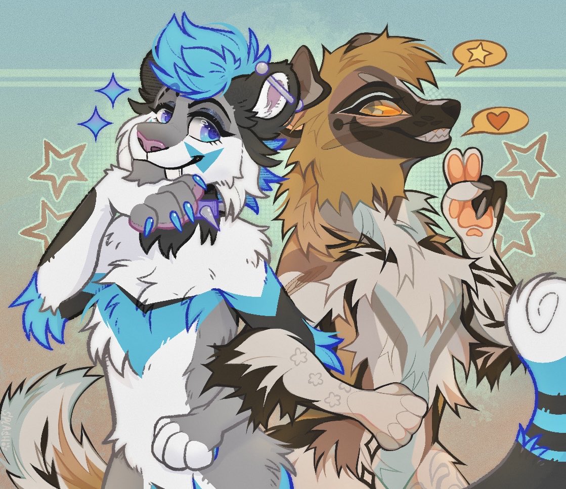 saber and splash: art collab 💫
(left by @/sour.saber &amp; right by me)