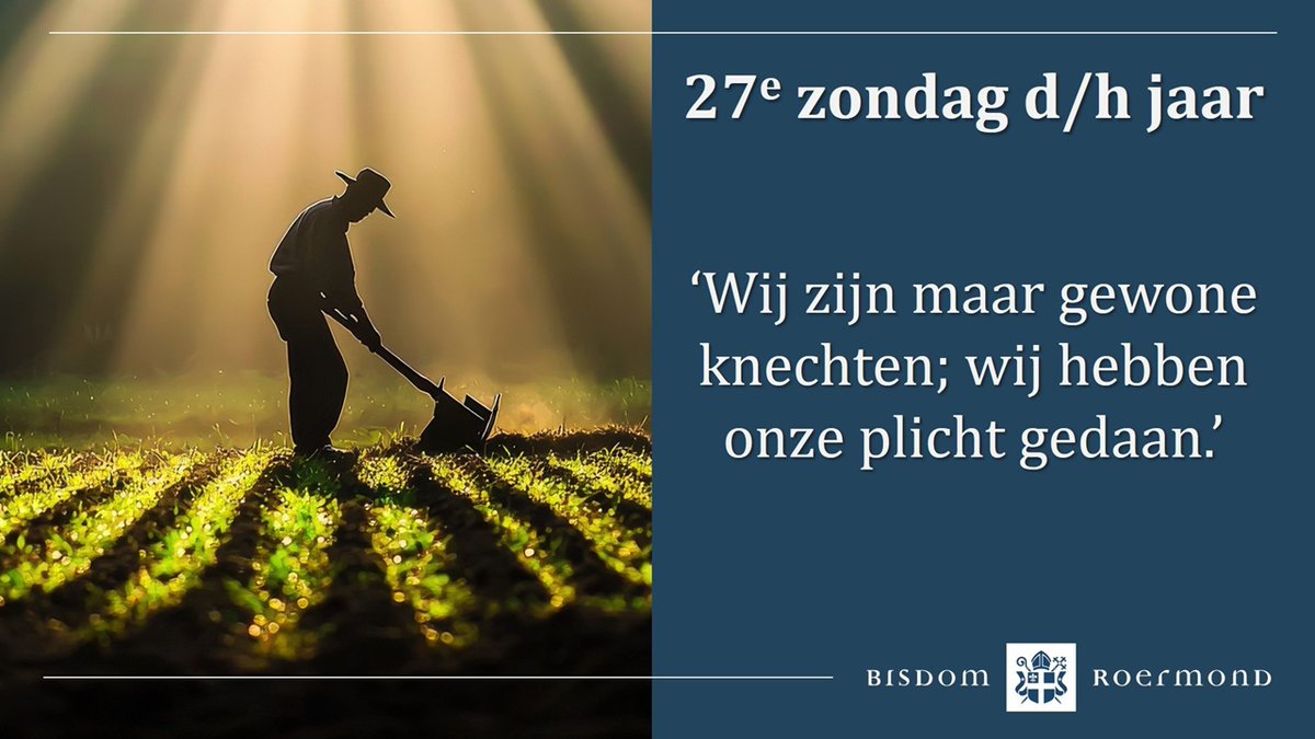 Wij mogen Jezus in ons leven zichtbaar maken en hoeven ons niet te schamen om van Hem te getuigen. We mogen over ons geloof in Hem spreken. Dan zullen wij die knechten zijn, over wie het evangelie zegt dat ze hun plicht doen en veel vruchten mogen dragen. bisdom-roermond.nl/27ezondag2025