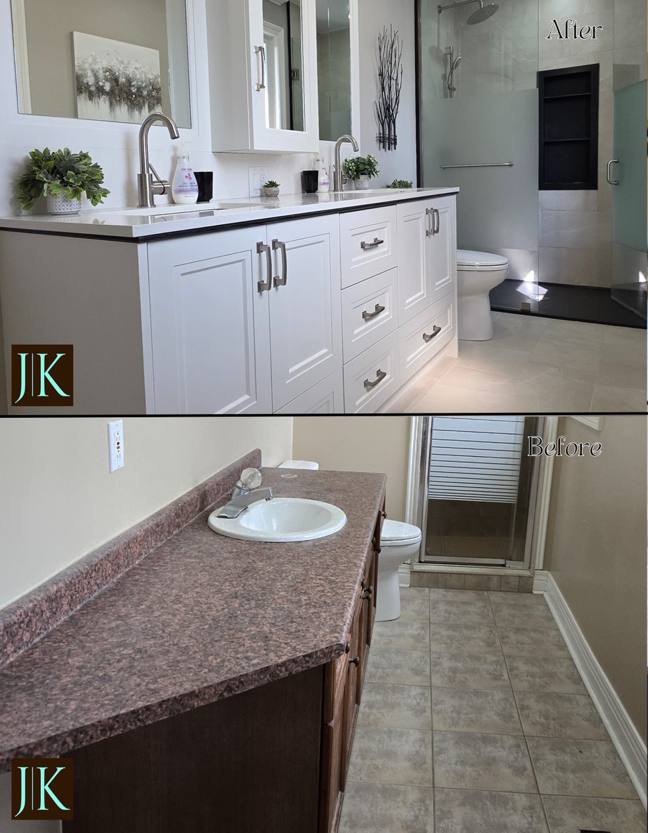 JosephKitchenON's tweet image. Check out this stunning #transformation! From #outdated and #dull➡️to #sleek, #modern, and #luxurious!💫Whether you want a #fullremodel or a fresh #vanityupgrade, we bring your #dreambathroom to #life!💧✨
josephkitchens.com/services/bathr…
#BathroomRenovation #BathroomDesign #VanityUpgrade