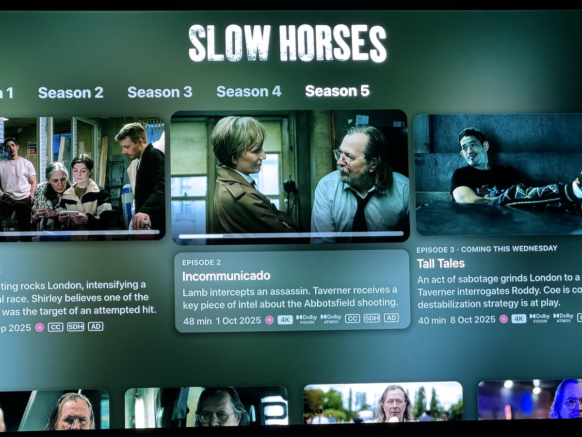 Slow Horses Mojo being fulfilled #SeasonFive best thing on the box #AppleTV