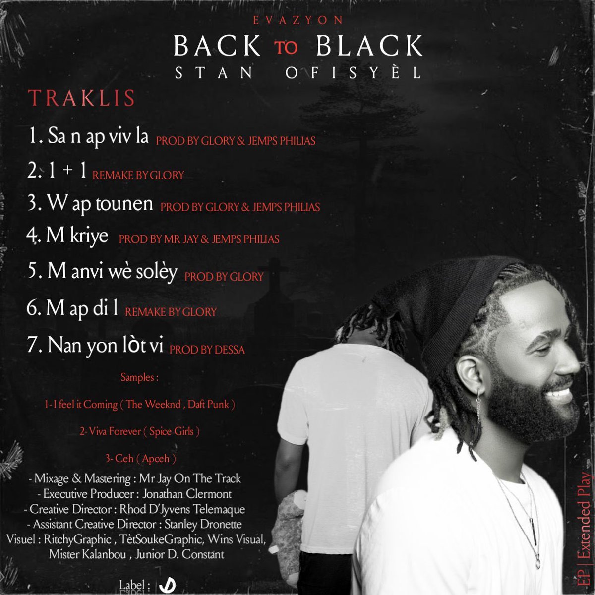 Aprè 3 zan , dezyèm pwojè Stan , EP Back To Black disponib sou tout platfòm yo.

Klike sou lyen sa pou w koute , pataje , abone. 

Mèsi ak ou ki te toujou la  

#EPBackToBlack #Stan #Evazyon 

li.sten.to/backtoblack