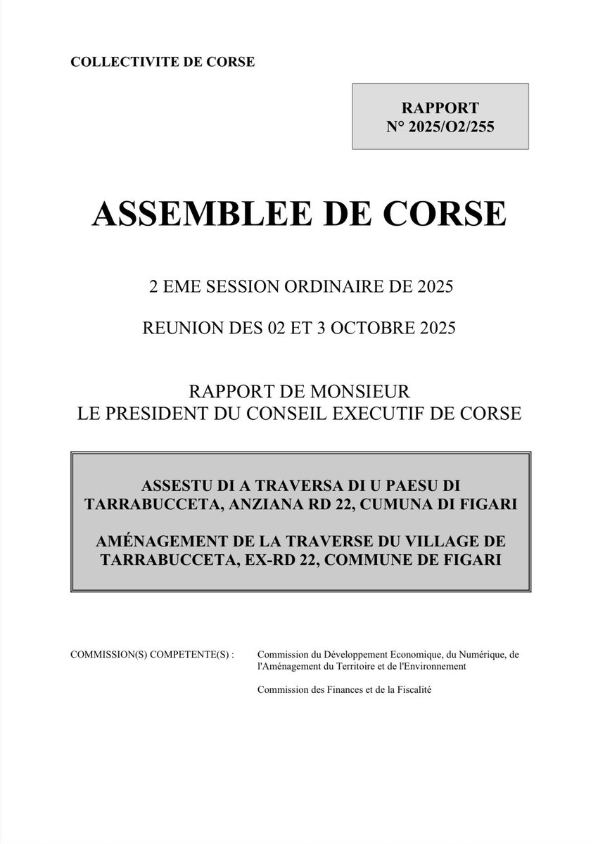 JeanGiuseppi's tweet photo. Traverse de Tarabucetta 

L’Assemblée de #Corse a voté aujourd’hui, à l'unanimité, le principe du financement de l’aménagement de la traverse de Tarrabucceta.

Le montant prévisionnel total de l'opértion s'élève à la somme de 740 586 € HT, soit 814 644,48 € TTC. https://t.co/9j5DWvRJU3