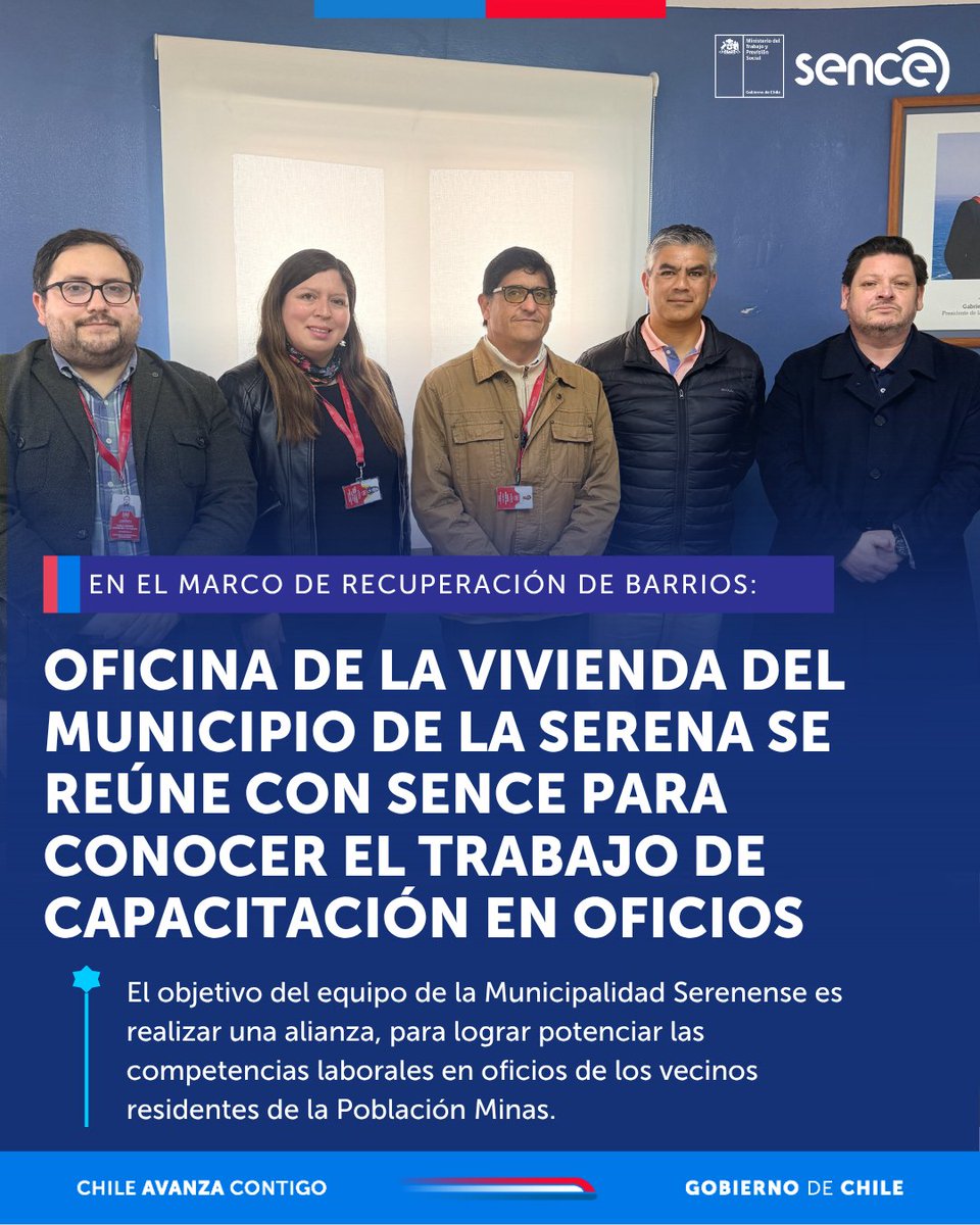 ✅Una interesante reunión desarrollamos con el equipo de la Oficina de la Vivienda de <a href="/munilaserena/">Municipalidad de La Serena</a>, donde abordamos el programa de Recuperación de Barrios "Quiero Mi Barrio" y las oportunidades a las que podrían acceder los vecinos de la pobl. Minas en materia de capacitación 👌🏻