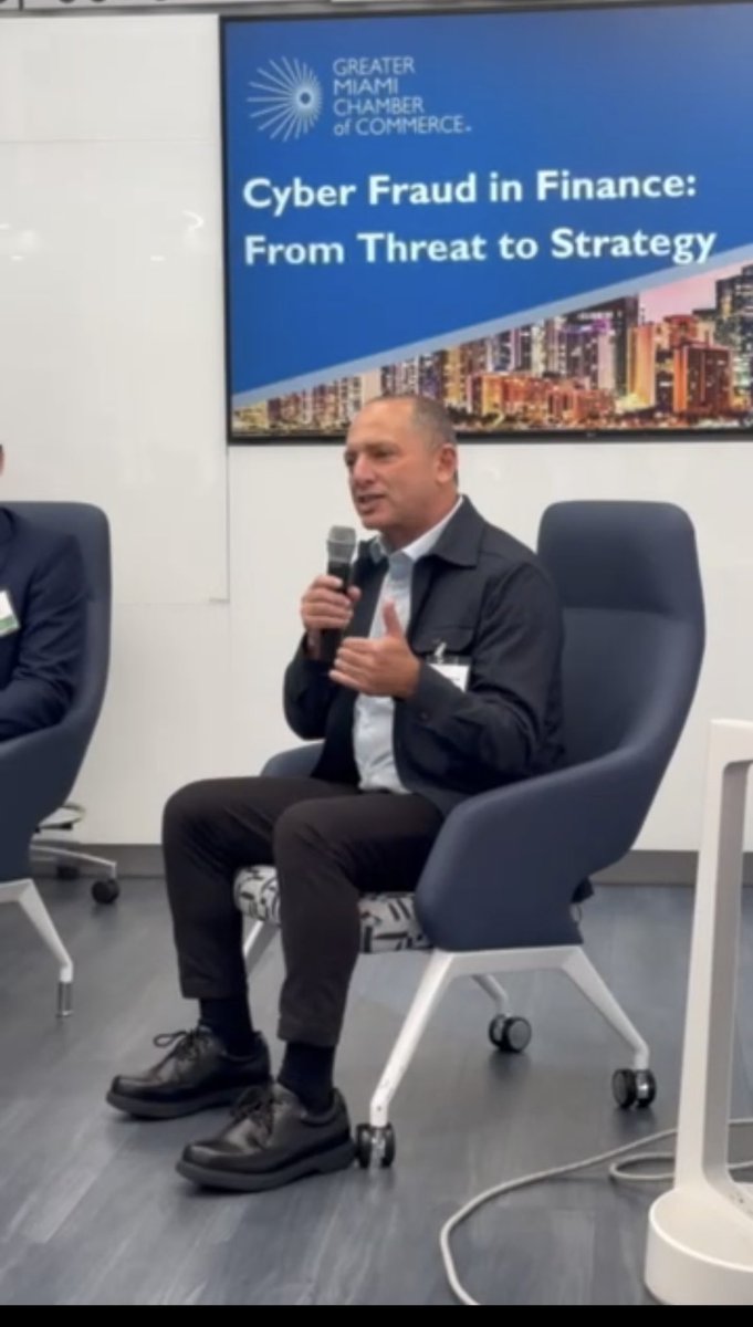 Jeff_Bernstein1's tweet photo. I had a fantastic time speaking at last week’s Cyber Fraud in Finance Forum. The event was hosted by the @MiamiChamber and was held at the @MDCollege AI Center. Attendees included C-Suite execs and other  leaders from industry, academia and the government. https://t.co/AFJ9sKD7va