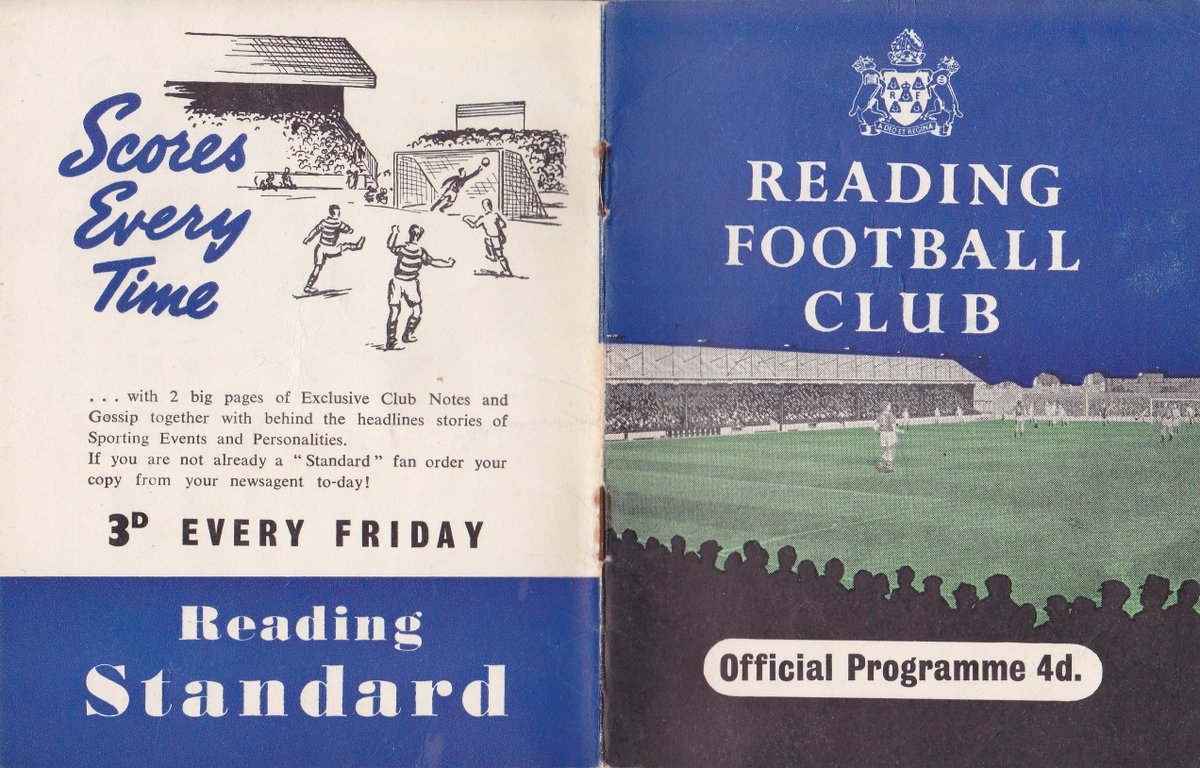HertsRoyal's tweet image. Pocket sized programme for today&apos;s #readingfc v #stags which dates from November 1958, 3-3 draw (Ayre 2, McLuckie) in the first season of Division 3, 13,559 at Elm Park was probably bigger crowd than we will see today? @TheTilehurstEnd @cribsie @OldRoyalsStuff @STARReading