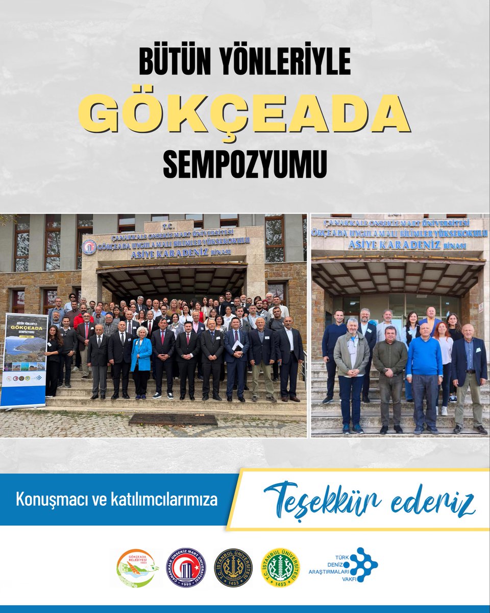 TudavTudav's tweet image. ‘Bütün Yönleriyle Gökçeada Sempozyumu’nu tamamladık. TÜDAV, Gökçeada Belediyesi, Çanakkale Onsekiz Mart Üniversitesi, İstanbul Üniversitesi-Cerrahpaşa ve İstanbul Üniversitesi' nin iş birliği ile  düzenlenen sempozyumda; Gökçeada’nın doğal, kültürel ve ekolojik değerleri güncel…