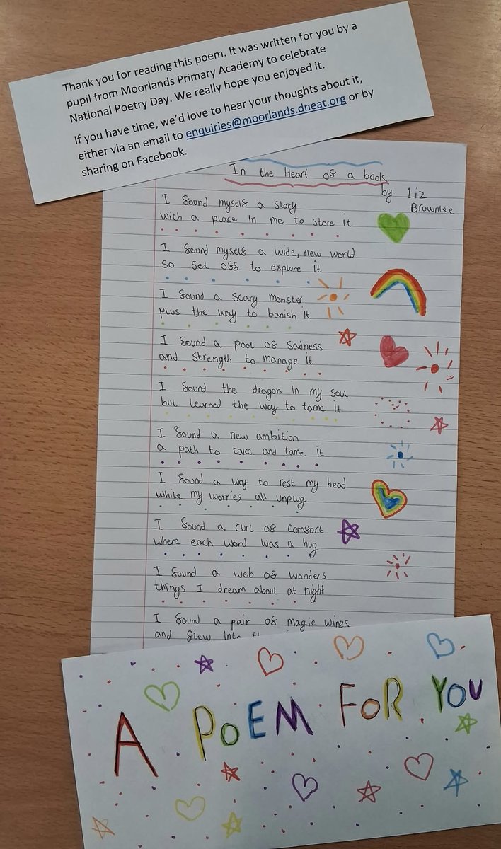 Every year our pupils deliver #PoetryPost to the local community and every year they're absolutely thrilled with the positive response it receives. There's more information about how it works on the <a href="/OpenUni_RfP/">Reading for Pleasure 🧶</a> site. ourfp.org/eop/poetry-post #edutwitter