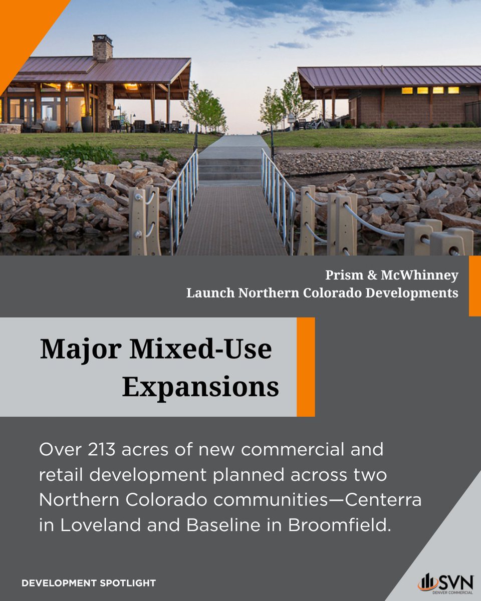 SVN_Denver's tweet image. Big changes are coming to Northern Colorado—Prism Places and McWhinney are teaming up to create vibrant new mixed-use districts in Loveland and Broomfield.

#DevelopmentSpotlight #NoCo #MixedUseDevelopment #ColoradoRealEstate #CommunityGrowth #UrbanDesign #retwit