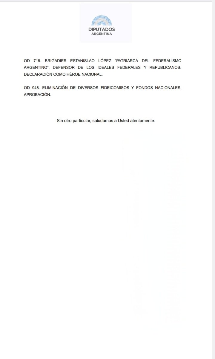 📄 • Diputados/as de Unión por la Patria junto a otros bloques políticos solicitamos Sesión Especial para el próximo miércoles 8 de octubre, a las 12.

Compartimos el pedido con el detalle del temario. 

⬇️