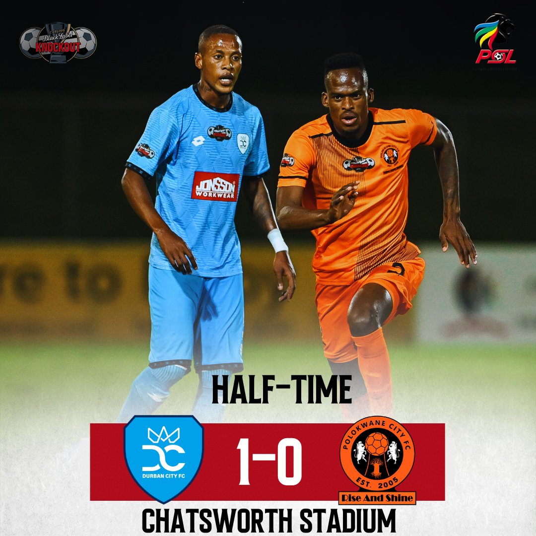 OfficialPSL's tweet photo. #CarlingKnockout - UPDATE:

The home team @DurbanCity_FC  lead at the break against @polokwane_city through Fezile Gcaba’s goal in the 12th minute. https://t.co/UkoOxeOtgy