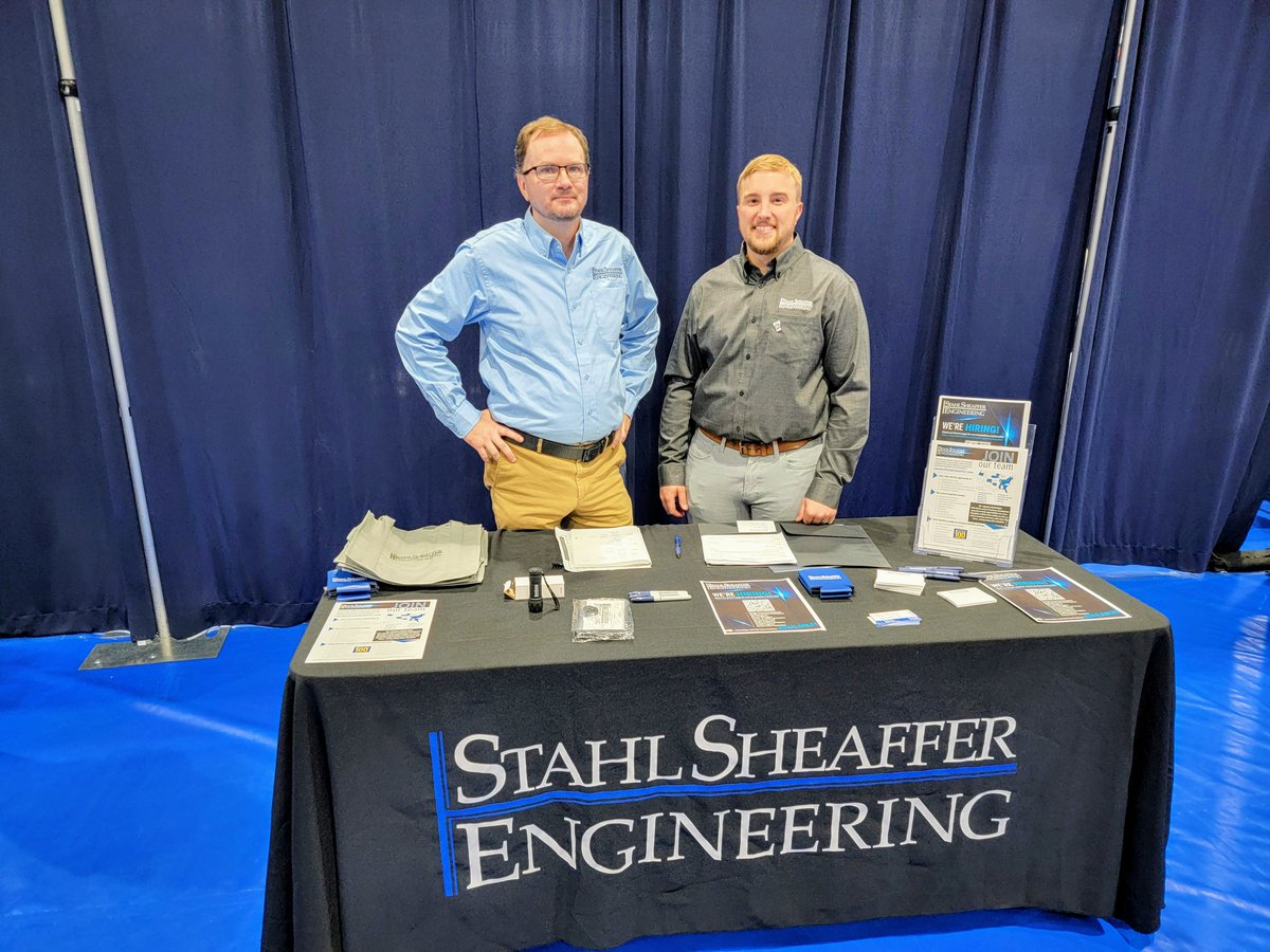 Stahl Sheaffer's Rob Yanosky, Ben Showers, and Brad Updegrave (not pictured) had a great time on Wednesday at the Penn State Harrisburg Career Fair, sharing information with students about our internship and full-time career opportunities. Learn more at stahlsheaffer.com/career-opportu…