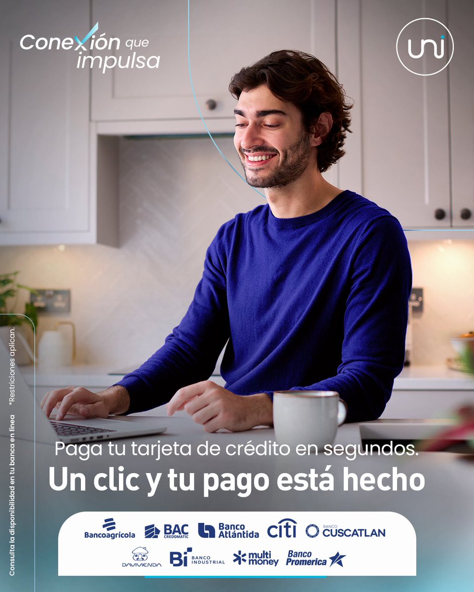 Esa sensación de tranquilidad... ✨ Con UNI, paga tu tarjeta de crédito en segundos y siéntete libre. La comodidad de un clic y un pago resuelto.