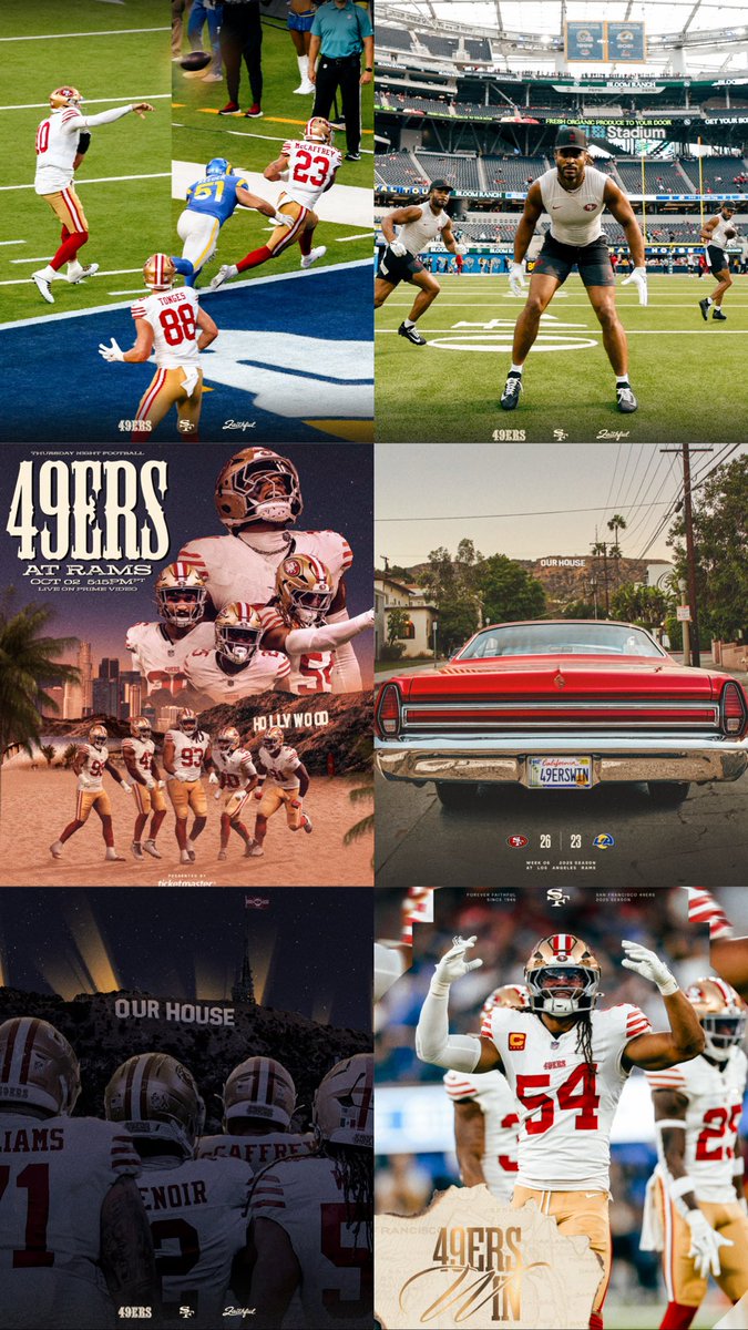 newageofsports's tweet photo. Absolute Cinema in LA 👏👏👏
The @49ers showed up and got the W in Primetime last night & so did the #DesNiners crew ✨ Incredible creative package from @acllavore, @vinceyraow, @LeekyboEdits 🧅🕺 #FTTB https://t.co/k7vSowGYaC