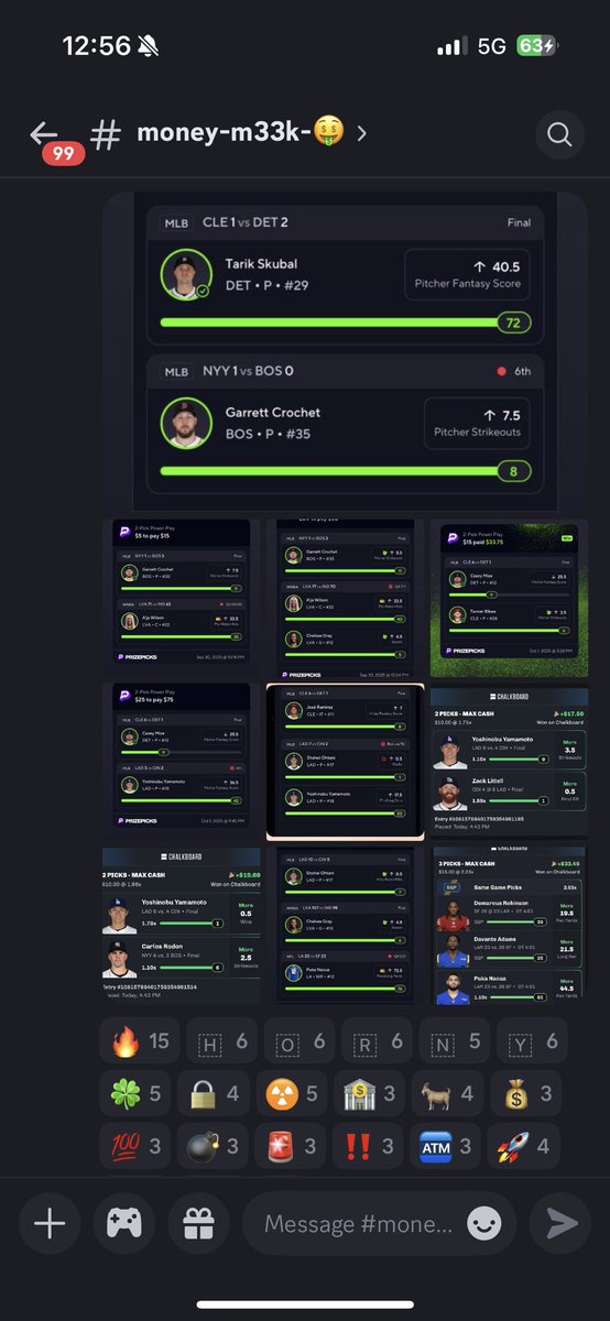 parlizzlePoppa's tweet photo. Baseball playoffs just started and my wall of 💚 already looks like this 😤💸
Cash after cash, ticket after ticket… no misses.

Best part? My Discord is FREE. No paywall, no BS. Just straight winners.

#WallOfGreen #MLB #MLBPlayoffs #PrizePicks #GamblingTwitter #SportsBetting https://t.co/psgwtF7CPm