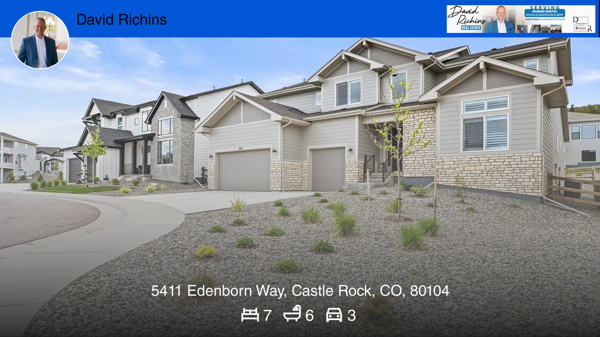 🛌 7 🛀 6 🚘 3
📍 5411 Edenborn Way, Castle Rock, CO, 80104

My latest listing on RateMyAgent.

rma.reviews/9fipjv6c806u

...
#ratemyagent #realestate