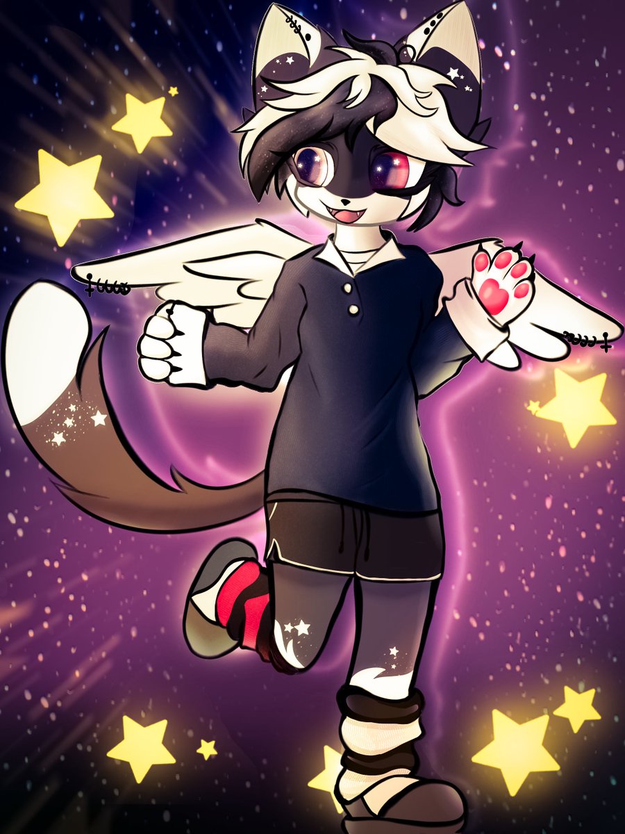 I drew my wonderful cat OC. Intergalactic space cat >ẅ< 

#furryoc