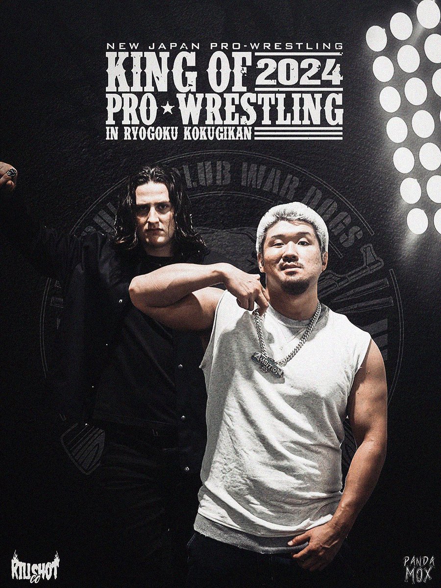 altmox's tweet photo. Altmox x @itsmeBigPanda poster collab 

KOB vs The future leaders of Hontai. 

King of Pro Wrestling 2025 ☠️

#ShootersOnly #KillshotCollective https://t.co/cOk4AHhqBg