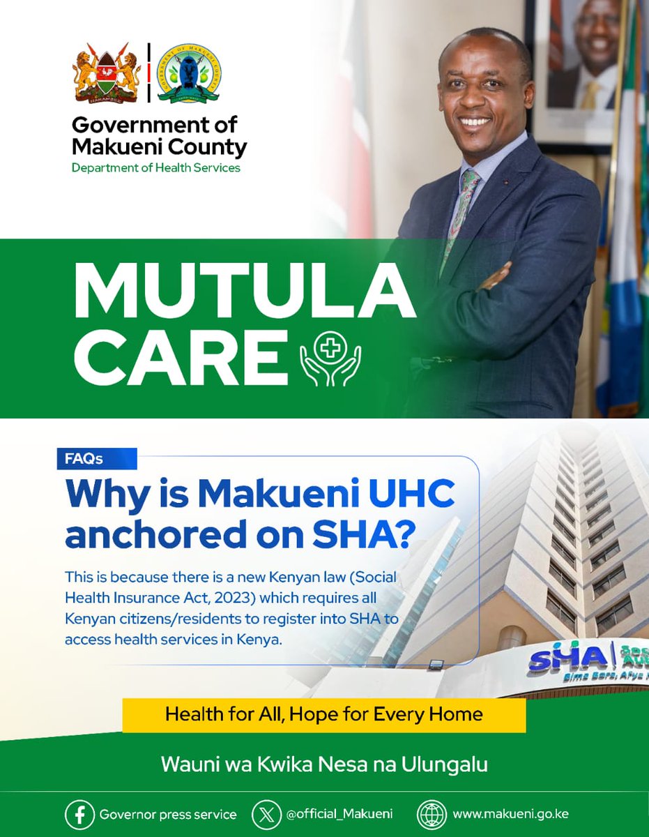 reddyMoney54's tweet photo. One card. Total coverage.
The MutulaCare Card is your ticket to free, dignified, and comprehensive healthcare in Makueni.
#MutulaCare https://t.co/pVruMI2ubh
