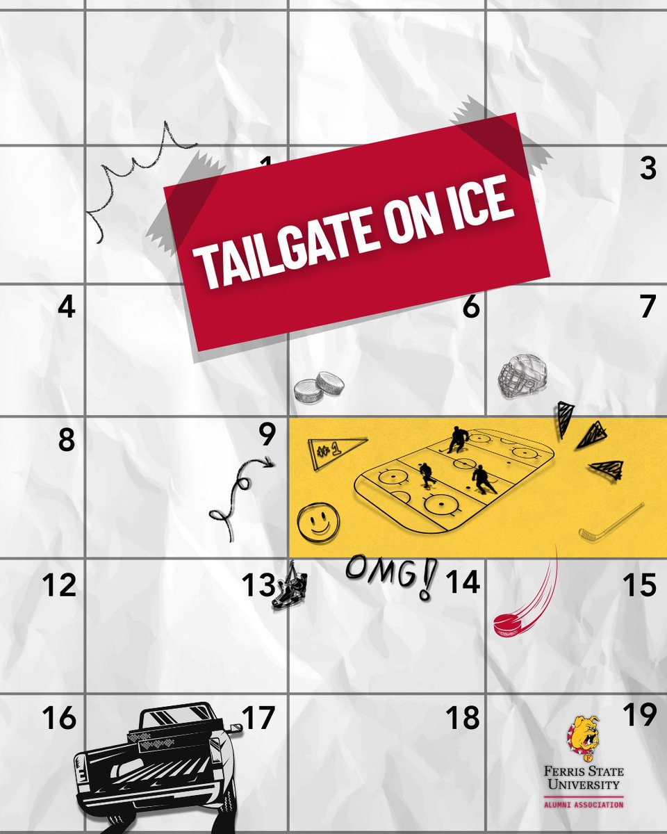 Countdown to game day! 🏒
Tailgate on Ice is set for Oct. 10—don’t miss food, fun, and Bulldog spirit before we take on the reigning national champions, Western Michigan!
Spots are filling fast—register now at ferris.edu/alumni ‼️
#FERR1S #FerrisForward #BulldogForLife