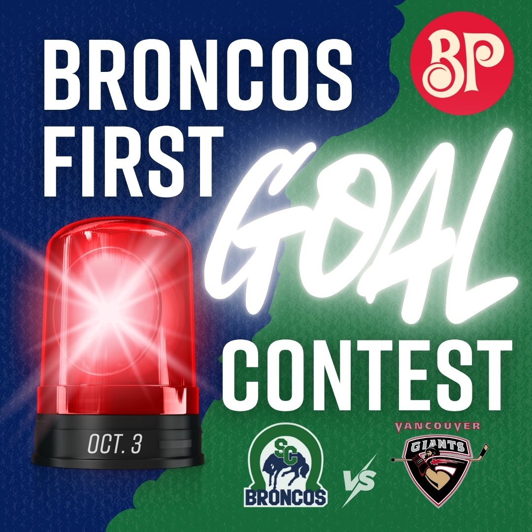 Have a chance to WIN a $25 Boston Pizza Gift Card with the BRONCOS FIRST GOAL CONTEST! 🎉🍕

Comment who you think will score the first goal for the Broncos tonight vs. the Vancouver Giants! 🏒

One lucky fan with the correct guess will be randomly selected as the winner! 🎁

👉