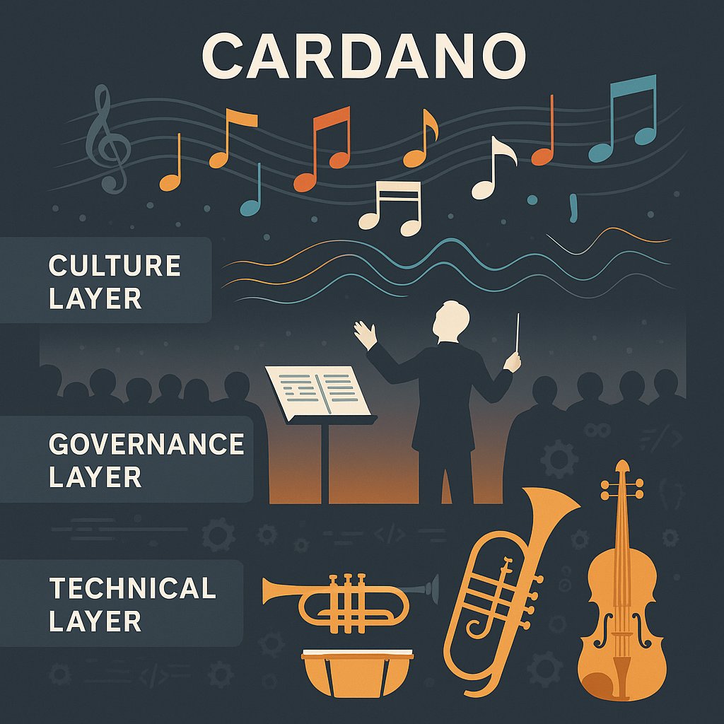 If Cardano was an orchestra: 🧵

🎻 The technical layer: builds  the instruments.
📜 The governance layer:  writes the score and guides the tempo.
🎶 The culture layer:  the music, energy that people actually feel.