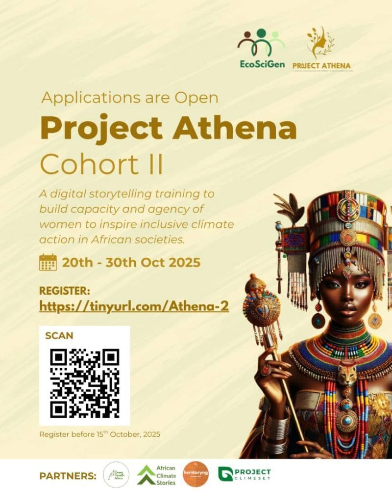 SNAfricaNews's tweet image. Project Athena Cohort 2 is here!
Calling all girls &amp;amp; women driving climate action 

➡️ Join this digital storytelling training to amplify your voice, showcase women-led solutions &amp;amp; inspire change.

⏳ Register by Oct 15: docs.google.com/forms/d/e/1FAI…

#ProjectAthena #Gender #SDGs