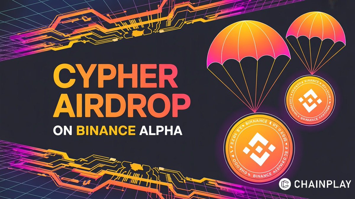 Chainplaygg's tweet photo. ๐ @Cypher_HQ_ (CYPR) Alpha Launch + Airdrop on Binance! ๐ช
Binance Alpha is listing Cypher (CYPR) on Oct 5, 10:00 UTC with an exclusive airdrop ๐ Claim free tokens by swapping Alpha Points!
๐ Full details in comments โฌ๏ธ
#Cypher #CYPR #BinanceAlpha #Airdrops https://t.co/eNtqSBLgTI