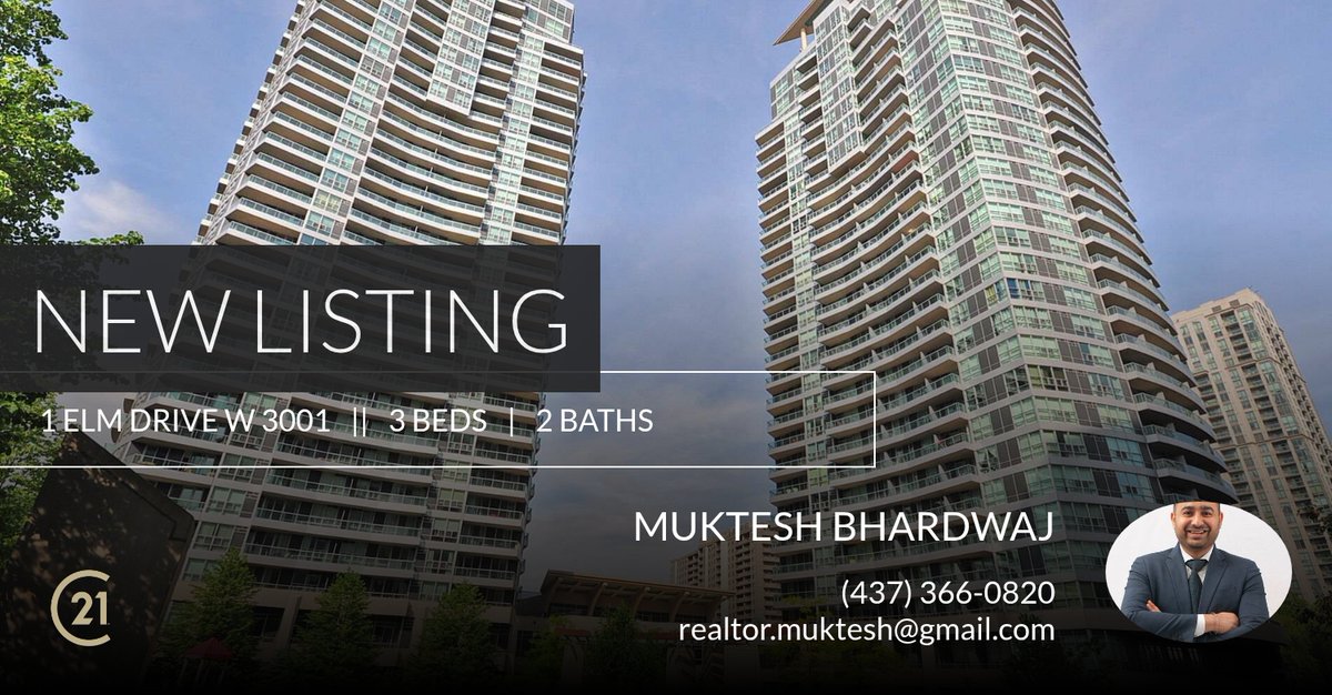 📍 New Listing 📍 Take a look at this fantastic new property that just hit the market located at 1 Elm Drive W 3001 in Mississauga. Reach out here or at (437) 366-0820 for more information!

Listed by Mark Persaud

Muktesh Bhard... homeforsale.at/1_ELM_DRIVE_W_…
