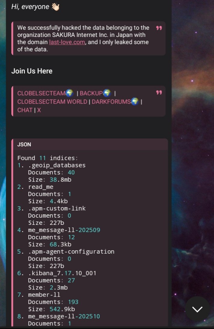 copserverlow's tweet image. We successfully hacked the data belonging to the organization SAKURA Internet Inc. in Japan with the domain last-love.com, and I only leaked some of the data.

#FuckEastwood #TimeOfRetribution #WeWillBeBack #HackForHumanity
#CLOBELSECTEAM #OpJapan #CyberAttack