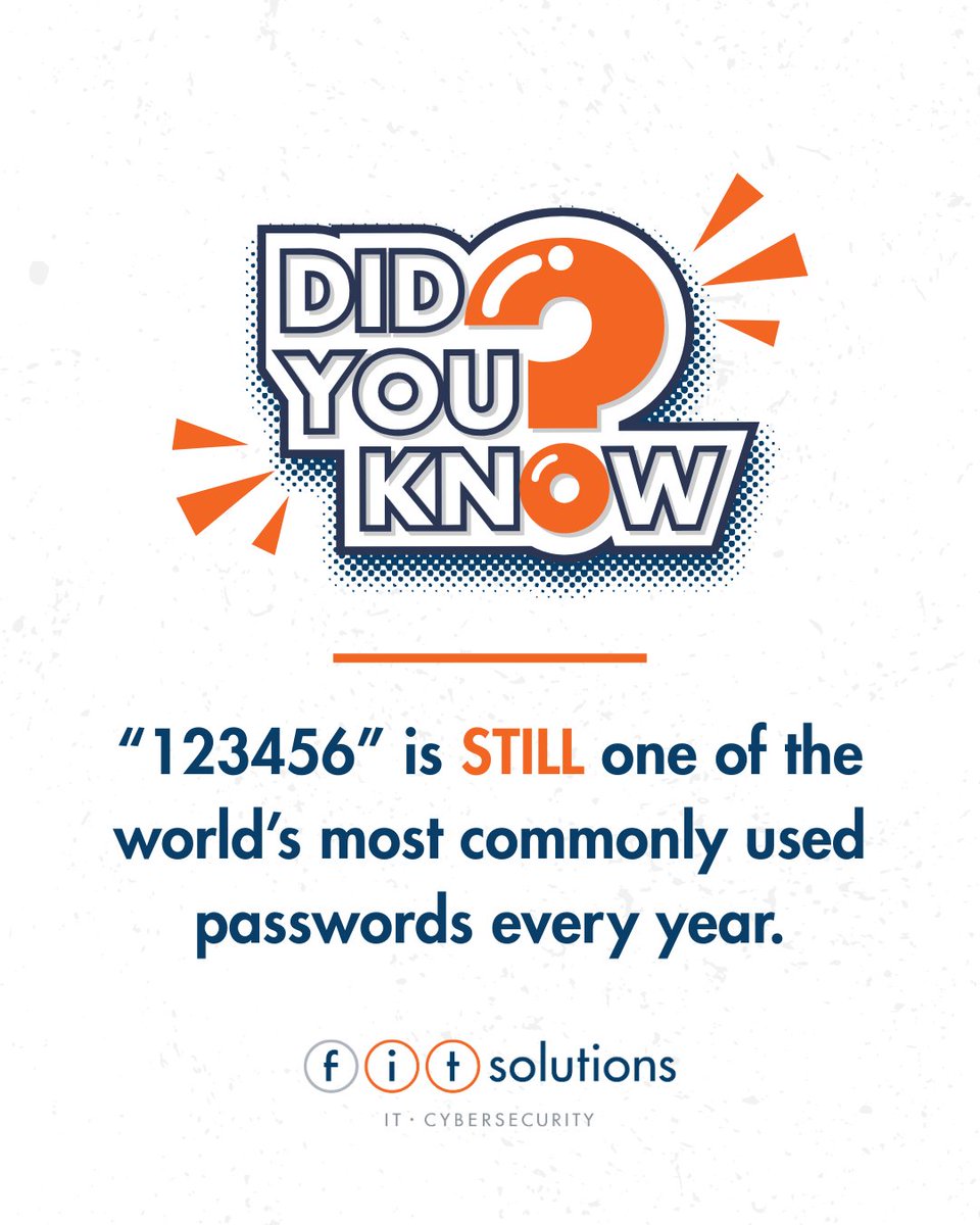 Look, we get it, you can't remember 1,000 different password combinations, so do this instead:

🔸Use a password manager
🔹Turn on MFA
🔸Create long, unique passphrases

#cybersecurity #passwords #infosec #dataprotection #cyberawareness