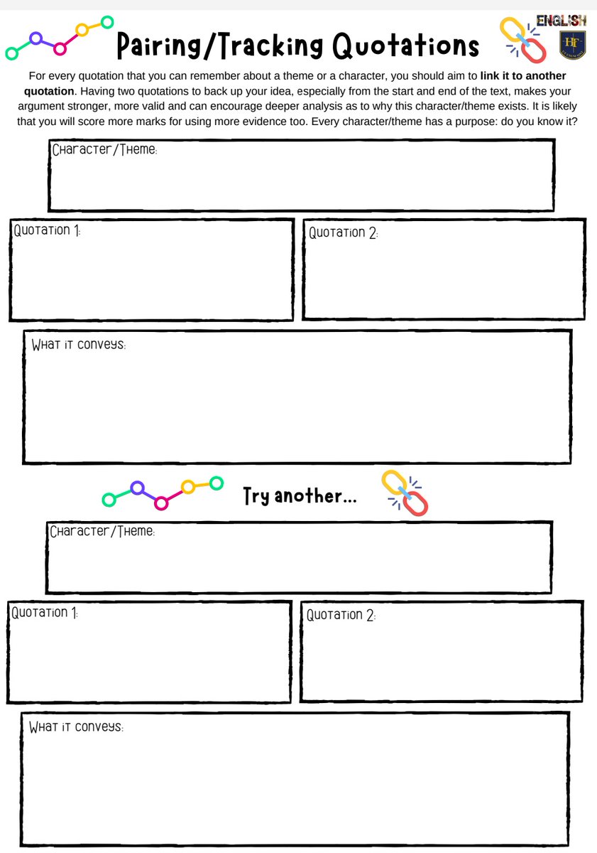 Pairing / tracking quotations have really developed student conviction in their arguments. The new rule that students cannot ONLY think of one quotation to back up an idea... but two! 🙏 #teamenglish