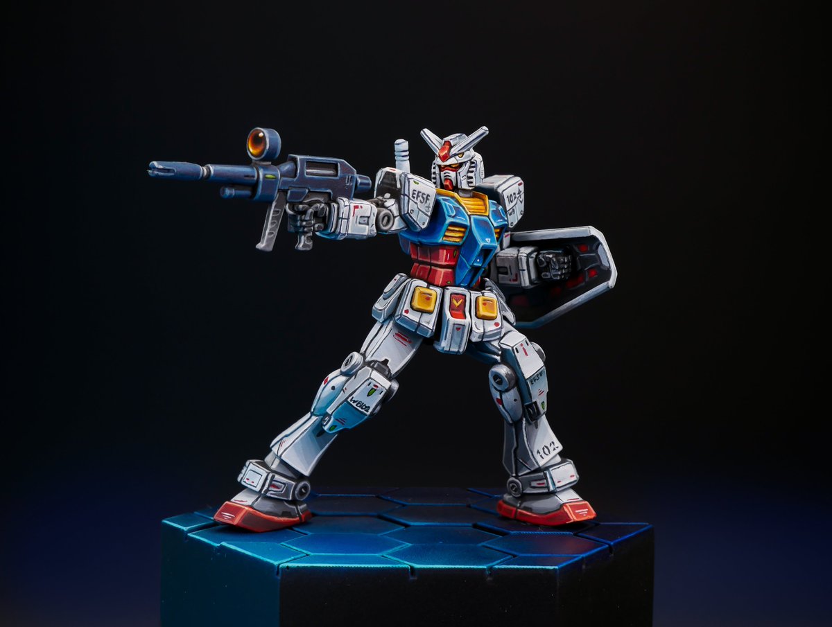 Sughammer's tweet photo. HERE HE IS!

Its your favourite BIG mecha grandpa (but tiny) 

I really pushed myself on this mini &amp; learned so much by painting him too

But also these minis slap and I HIGHLY recommend picking one up to paint!  

Hell ye my two favourite hobbies combined!

#gundam #Warhammer https://t.co/92FgoJvLiN