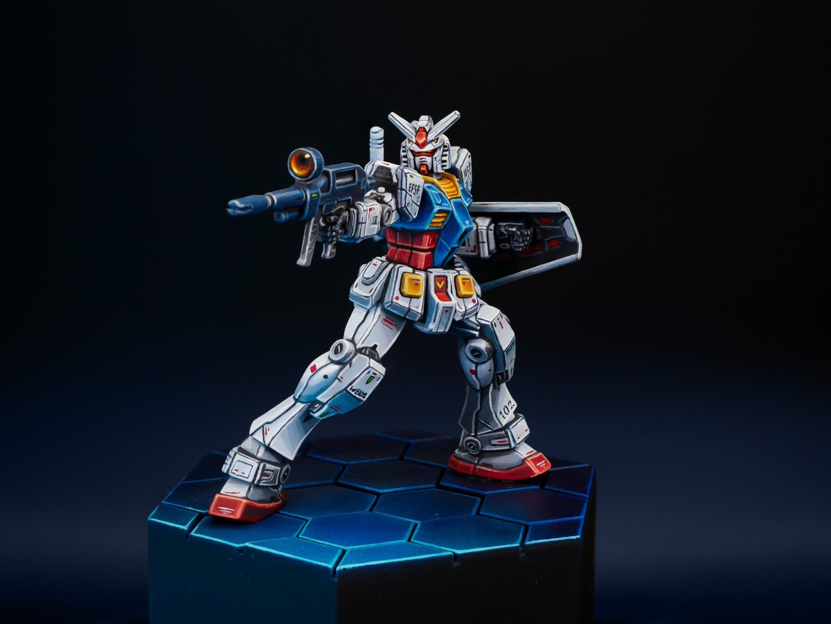 Sughammer's tweet photo. HERE HE IS!

Its your favourite BIG mecha grandpa (but tiny) 

I really pushed myself on this mini &amp; learned so much by painting him too

But also these minis slap and I HIGHLY recommend picking one up to paint!  

Hell ye my two favourite hobbies combined!

#gundam #Warhammer https://t.co/92FgoJvLiN