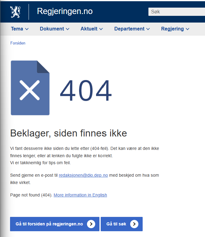 Skulle skrive en oppsummering av Departementets uttalelse vedrørende plan- og bygningslovens regler om korttidsutleie. I tre dager har jeg fått 404-feilmelding på siden. Er uttalelsen trukket?