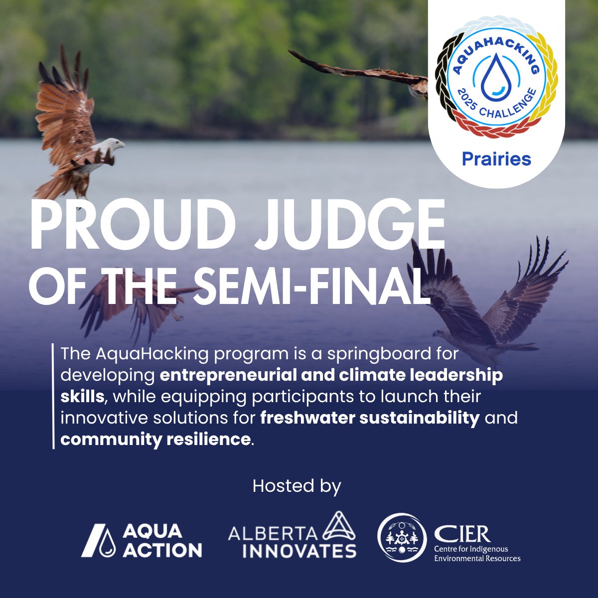 💧CIER is honoured to serve as a semi-finalist judge in the Water &amp; Environment category for the @AquaAction AquaHacking Prairies Challenge. Good luck to all the teams! Your work is proof that change is possible when we come together.💧

#TakeAquaAction #AHPrairies #AquaHacking