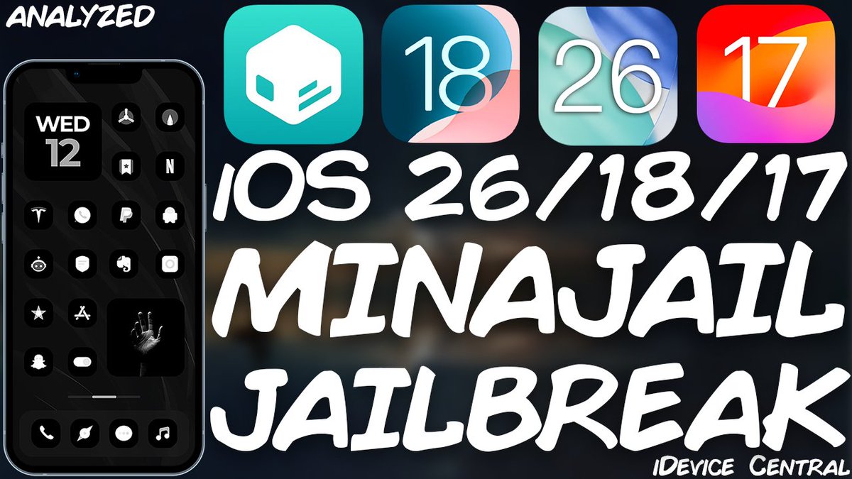 FCE365's tweet photo. iOS 26 / iOS 18.6.2 - 17.0 MinaJail JAILBREAK: What We Know (The Biggest SCAM In iOS History)

⚠️ VIDEO: https://t.co/RVXt4UkZU4

We're discussing MinaJail, an alleged iOS 26, iOS 18, and iOS 17 jailbreak tool developed by @minacrissDev_ for all devices. We're analyzing the claims and debunking each one. 

This developer has a vast activity on posting iOS bugs and tools on Twitter, but as you'd see quite easily, there is a twist. Everything is either slop or from a different dev! Stay safe!