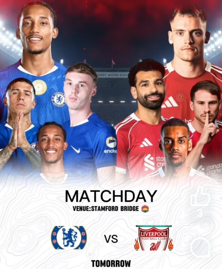 DuniaFred's tweet photo. 🔵 Chelsea vs Liverpool 🔴
📍 Stamford Bridge | 🕠 Sat 19:30 EAT
Chelsea hit by major injuries (Palmer, Colwill, Fofana, Chalobah out).
Liverpool without Alisson, but still dangerous despite back-to-back defeats.
�� Key battle: Chelsea’s patched-up defence vs Liverpool’s attack https://t.co/GGPlgZ286Z
