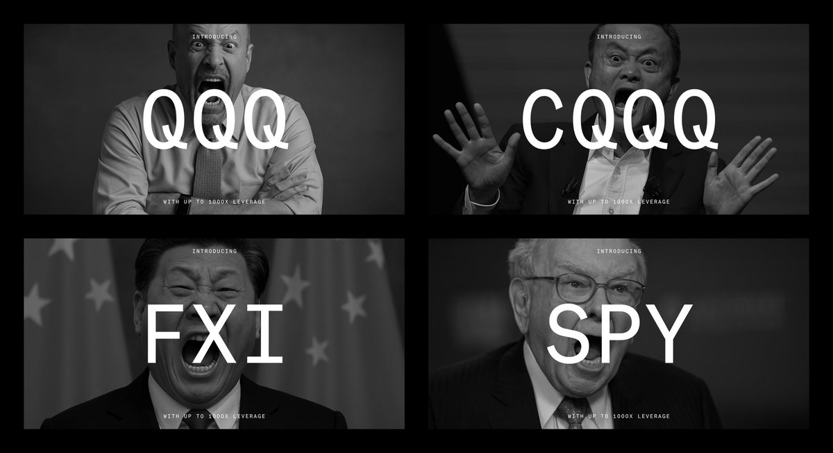 aevoxyz's tweet image. Aevo ETFs 📈

You can now long/short ETFs with up to 1000x leverage:

- SPY (S&amp;amp;P 500) 
degen.aevo.xyz/trading/spy

- QQQ (Nasdaq-100)
degen.aevo.xyz/trading/qqq

- FXI (iShares China Large-Cap ETF)
degen.aevo.xyz/trading/fxi

- CQQQ (Invesco China Technology ETF)
degen.aevo.xyz/trading/cqqq