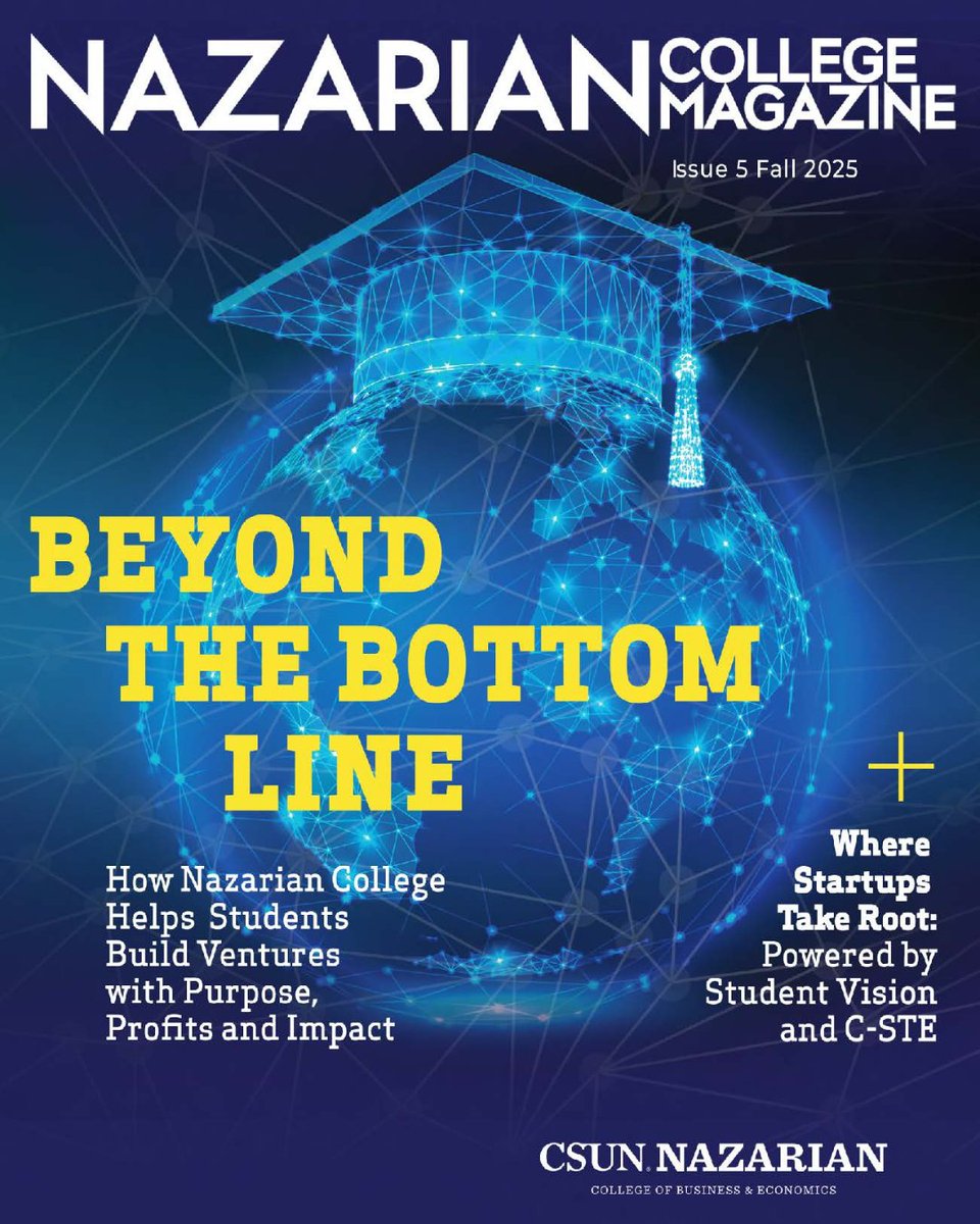 📢 The Fall 2025 issue of the Nazarian College Magazine is here!
Check out the full magazine:
Accessible PDF 👉 live-csu-northridge.pantheonsite.io/sites/default/…
Flipbook 👉 heyzine.com/flip-book/9ae7…