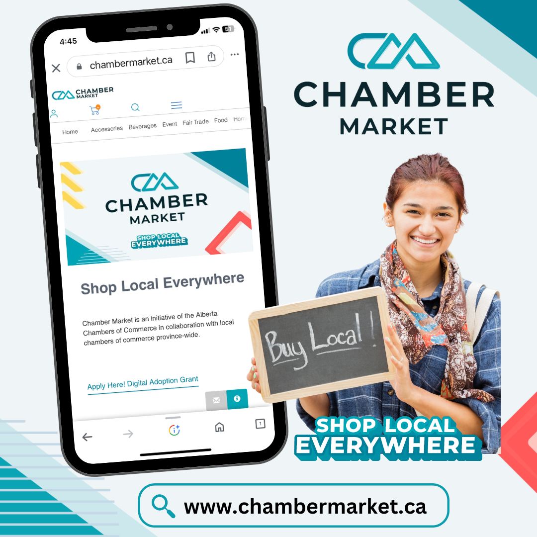 One platform, endless local treasures! Shop Chamber Market and support your Alberta community! 💼❤️ chambermarket.ca
