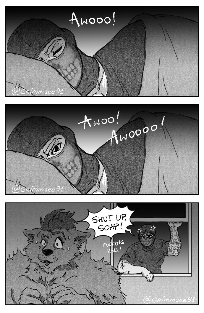 Grimmzee91's tweet image. [Ghost/Soap] My boyfriend is a werewolf pt.2