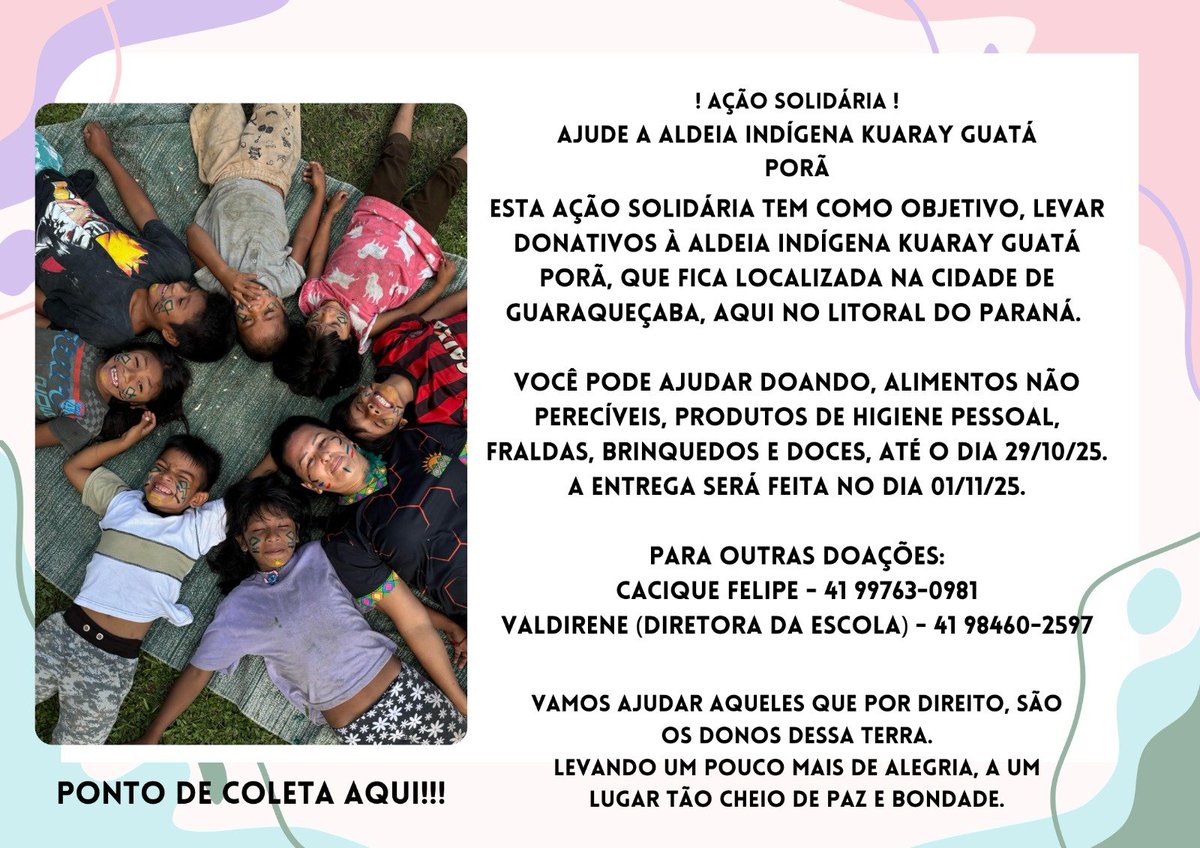 Salve, salve pessoas de bom coração!
Quem puder ajudar, tem posto de coleta, no Bar do Tio Leli, em frente a Arena da Baixada!