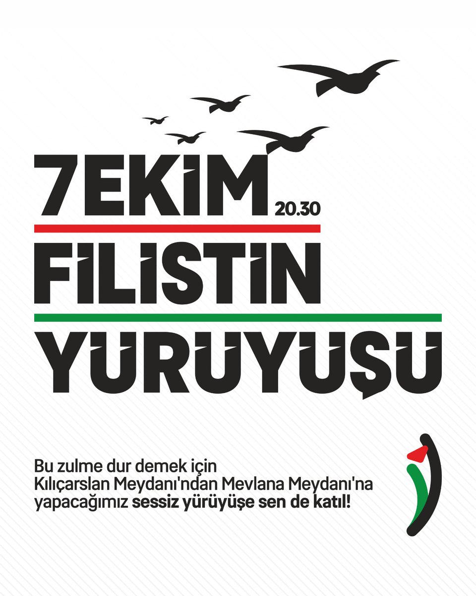 MustafaKavus's tweet photo. Gazze için meydanlardayız!🇵🇸🇹🇷

israilin gerçekleştirdiği soykırıma karşı Filistinli kardeşlerimize ses olmak adına Kılıçarslan Meydanı’ndan Mevlana Meydanı’na yürüyoruz.

Tüm hemşehrilerimizi 7 Ekim Salı günü saat 20.30’da Kılıçarslan Meydanı’na bekliyoruz. https://t.co/cuM0SXK6V4