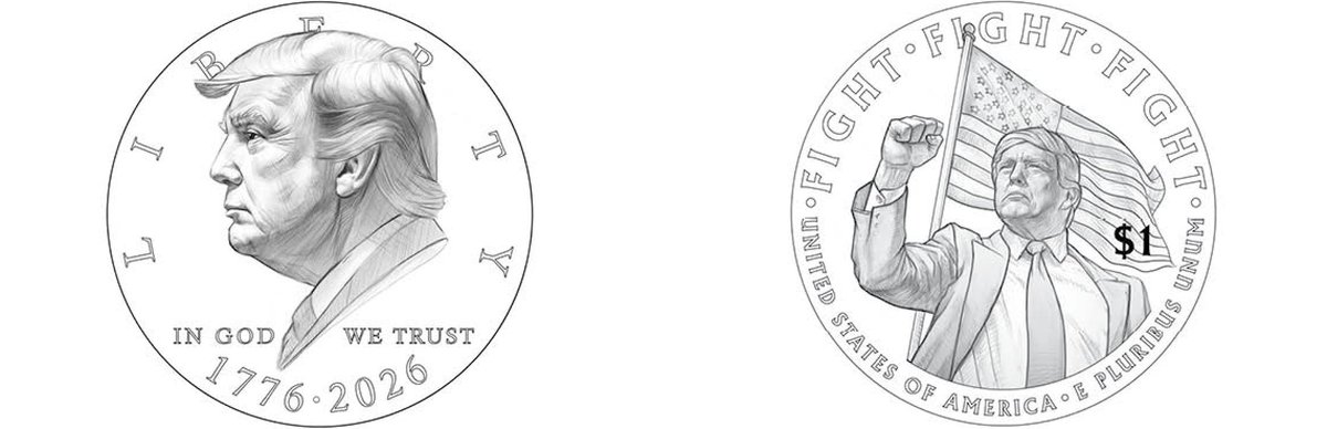 🇺🇸 LATEST: The Treasury Department is weighing the release of one-dollar coins featuring images of President Donald Trump.