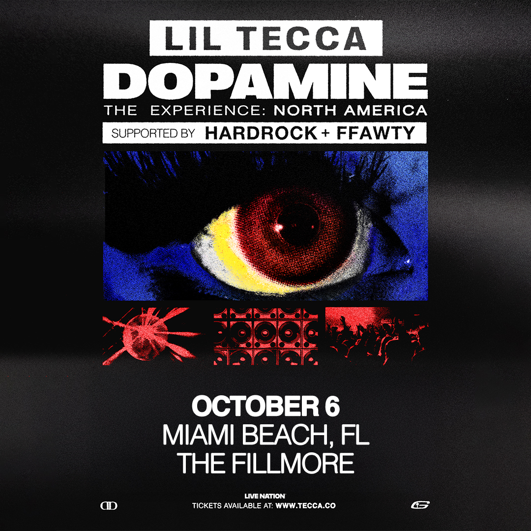 Not a drill! 🚨 Only 3 DAYS 'til Lil Tecca hits Miami Beach 😎💥 Hardrock + Ffawty just joined the lineup, so you know it’s not one to miss.

Lock in your tickets and we'll see you on October 6! 🎟️→ livemu.sc/4ntKbQJ