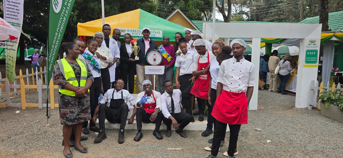 TheKabetePoly's tweet photo. A proud moment for Kabete National Polytechnic!
We are honored to have received the award for Best Hospitality and Service stand  at the Nairobi International Trade Fair 2025, happening at the ASK Showground, Jamhuri. https://t.co/08zjdkmHkz