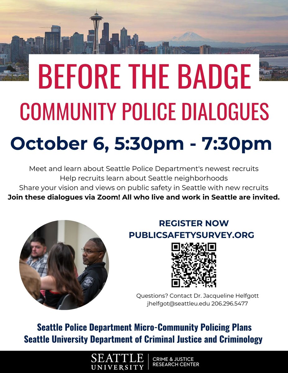 SPD_MCPP's tweet image. Our next Before the Badge dialogue is this upcoming MONDAY! If you&apos;re interested, sign up through the link below. We look forward to seeing everyone there!

seattleux.qualtrics.com/jfe/form/SV_by…